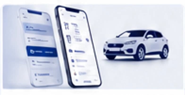 L’application Euroconstat sur mobile devant un véhicule blanc